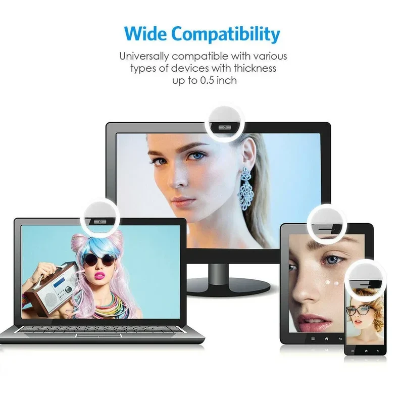 LED Selfie Fill Light USB Charge Led Selfie Ring Light Mobile Phone Live Broadcast Video LED Selfie Ring Lamp For All Smartphone