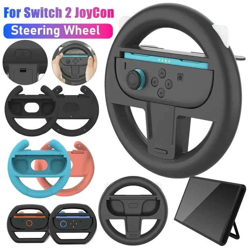2PCS Steering Wheel for Nintendo Switch 2 JoyCon Controller for NS2 Gaming Racing Steering Wheel Hand Grip for Switch 2 Accessor