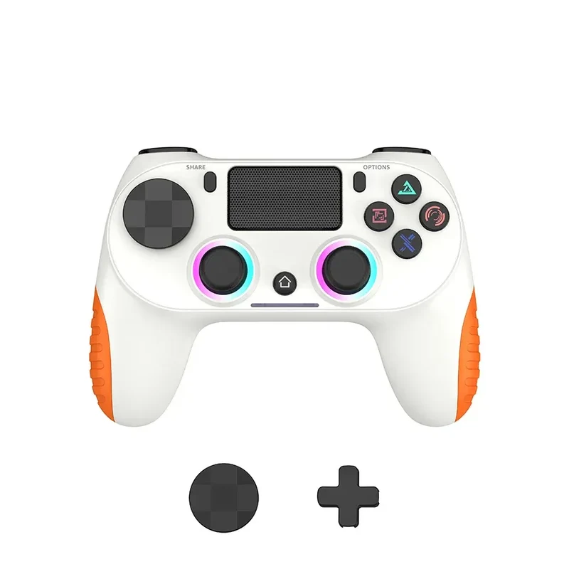 P4 Wireless Bluetooth Gaming Controller RGB Lights Vibration Six-Axis Motion Sensing for PC/360 - Hot-Selling Gaming Joystick
