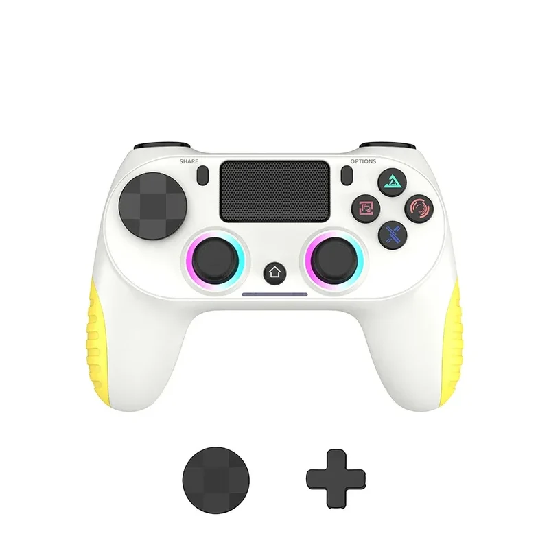 P4 Wireless Bluetooth Gaming Controller RGB Lights Vibration Six-Axis Motion Sensing for PC/360 - Hot-Selling Gaming Joystick