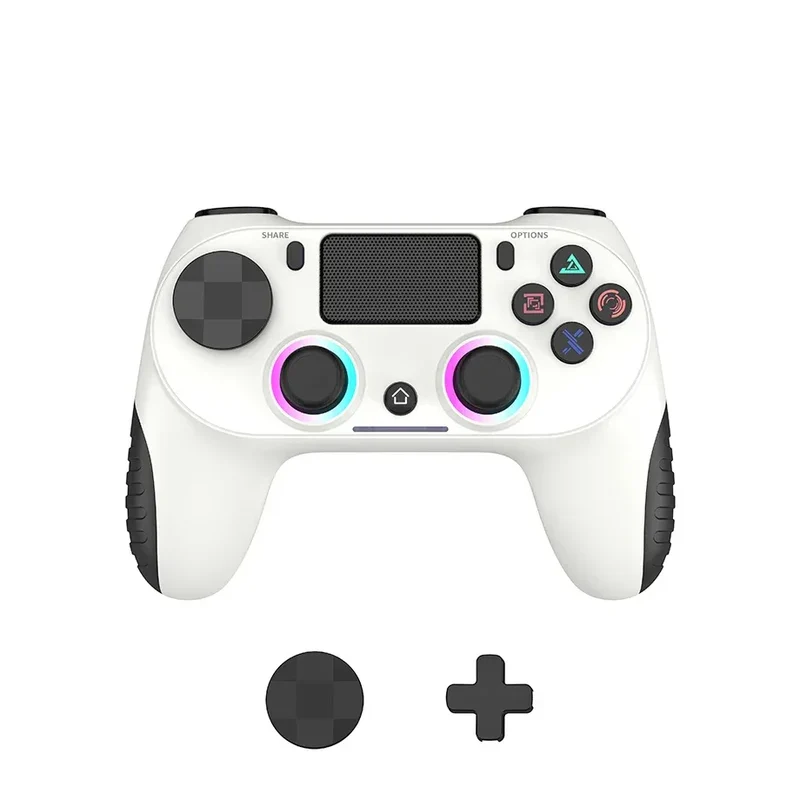 P4 Wireless Bluetooth Gaming Controller RGB Lights Vibration Six-Axis Motion Sensing for PC/360 - Hot-Selling Gaming Joystick