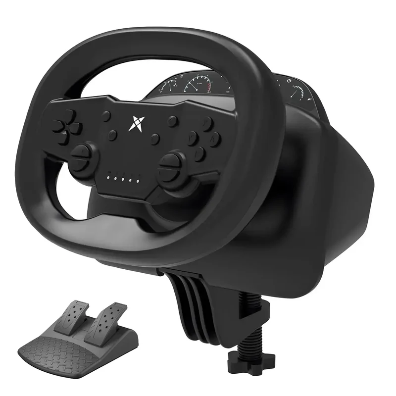 DOYO Racing Game Steering Wheel Vibration Controller Simulation Racing Pedals for Switch/PC /PS4/PS3/Ios and Android phones