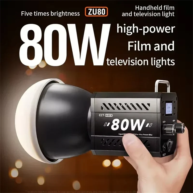 FGCLSY ZU80 Photo Studio Light COB Bi-Color 2500-8500K CRI≥95 TLCI≥97 With Diffuser LED Video Lights Fill Lighting