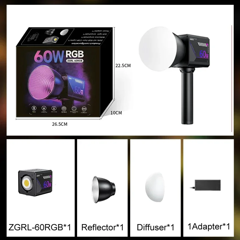 RGB Video Light Portable LED Photography Studio Light with 10000mAh Rechargeable for Vlog Streaming LIVE Photo Fill Lamp