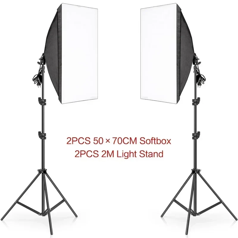 Softbox Light Photography Kit Photo 2M Tripiod for Soft Box Disc Light Led 45W Photo Studio Stand Lighting Shooting Lamp Video