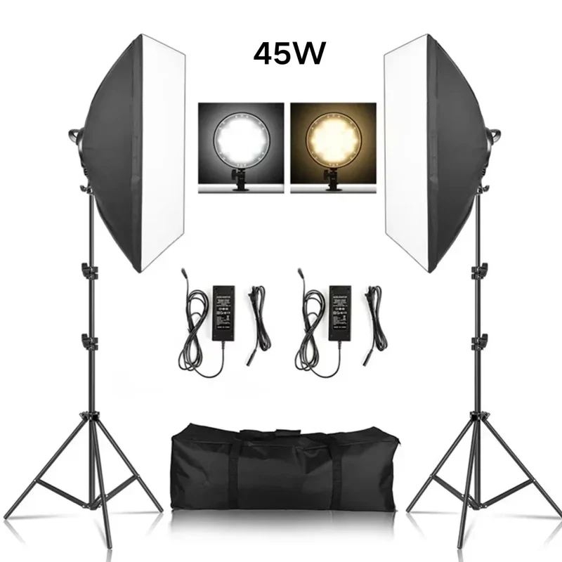 Softbox Light Photography Kit Photo 2M Tripiod for Soft Box Disc Light Led 45W Photo Studio Stand Lighting Shooting Lamp Video