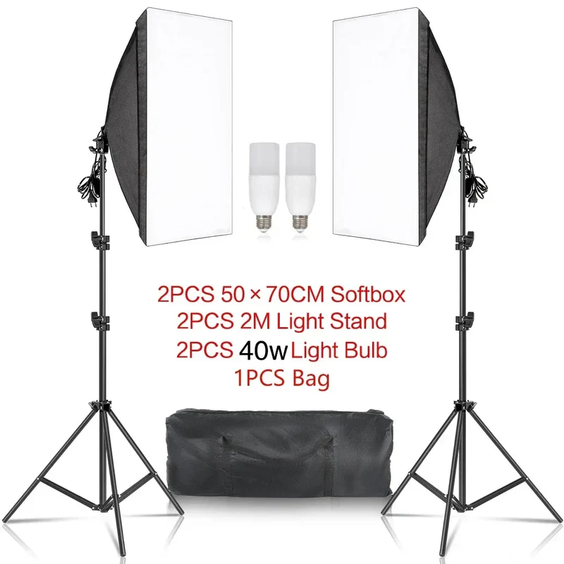 Softbox Light Photography Kit Photo 2M Tripiod for Soft Box Disc Light Led 45W Photo Studio Stand Lighting Shooting Lamp Video