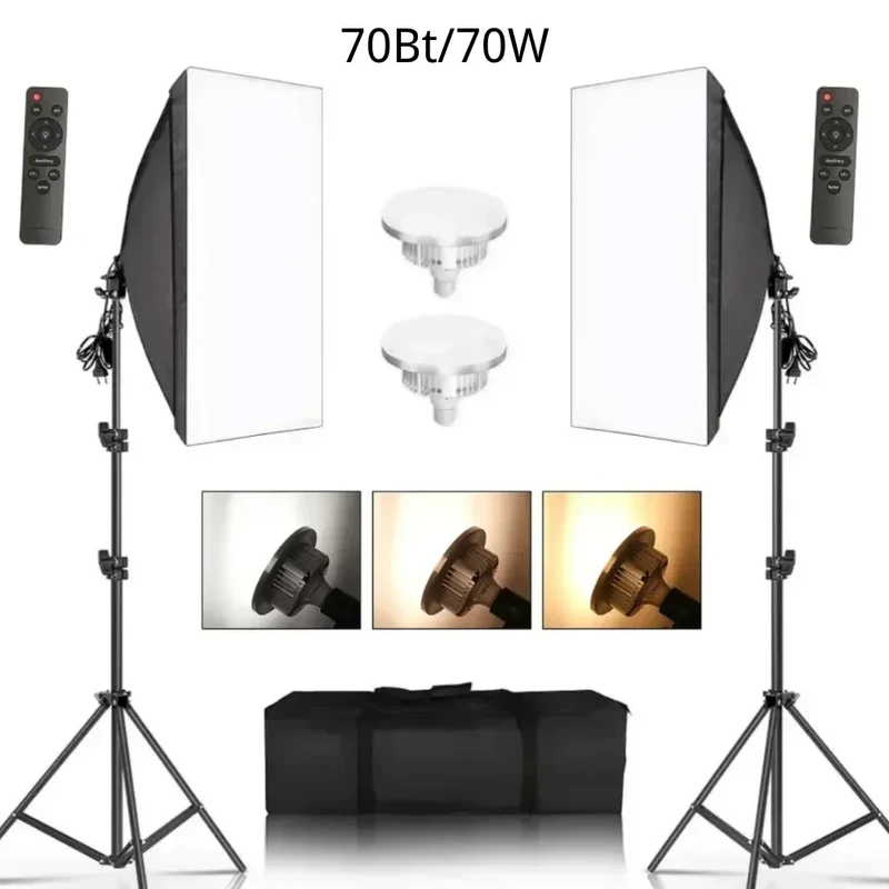 Softbox Light Photography Kit Photo 2M Tripiod for Soft Box Disc Light Led 45W Photo Studio Stand Lighting Shooting Lamp Video