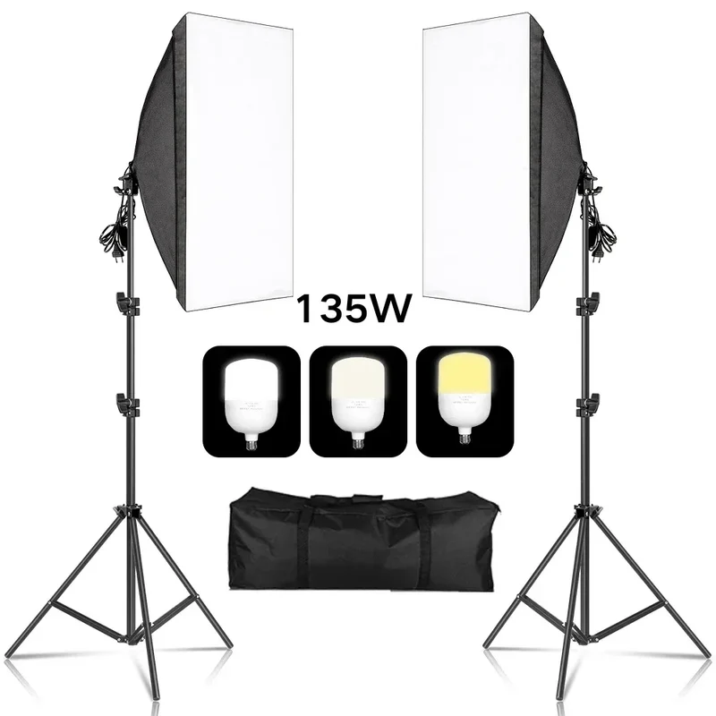 Softbox Light Photography Kit Photo 2M Tripiod for Soft Box Disc Light Led 45W Photo Studio Stand Lighting Shooting Lamp Video