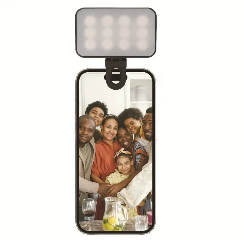 Mini Rechargeable Selfie Fill Light - 3 Color Modes, Adjustable Brightness, Clip-on LED Light for Mobile Phones & Computers