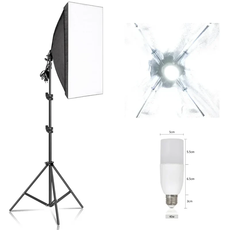 SH 50x70CM Photography Softbox Lighting Kits Professional Continuous Light System Equipment For Photo Studio