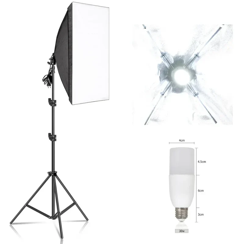 SH 50x70CM Photography Softbox Lighting Kits Professional Continuous Light System Equipment For Photo Studio