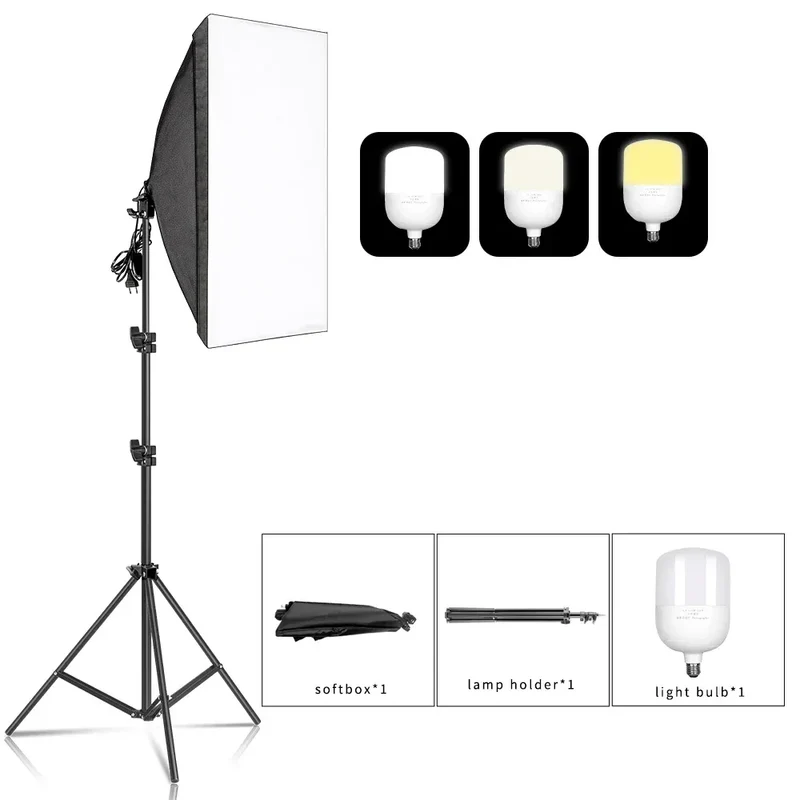 SH 50x70CM Photography Softbox Lighting Kits Professional Continuous Light System Equipment For Photo Studio