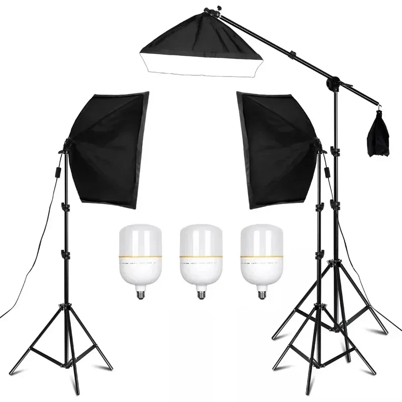 SH 50x70CM Photography Softbox Lighting Kits Professional Continuous Light System Equipment For Photo Studio