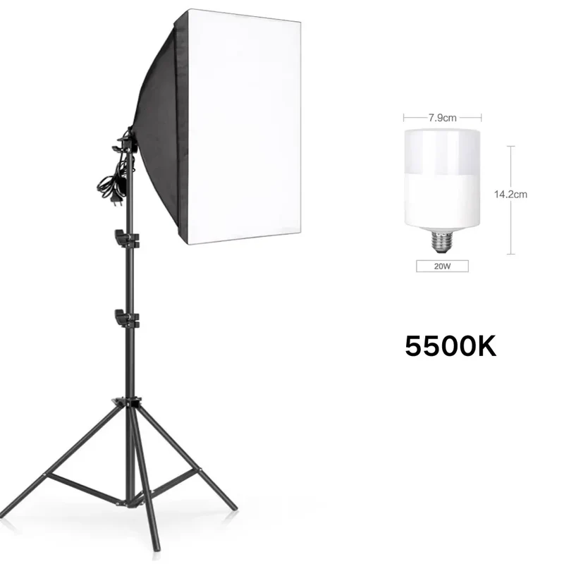 SH 50x70CM Photography Softbox Lighting Kits Professional Continuous Light System Equipment For Photo Studio
