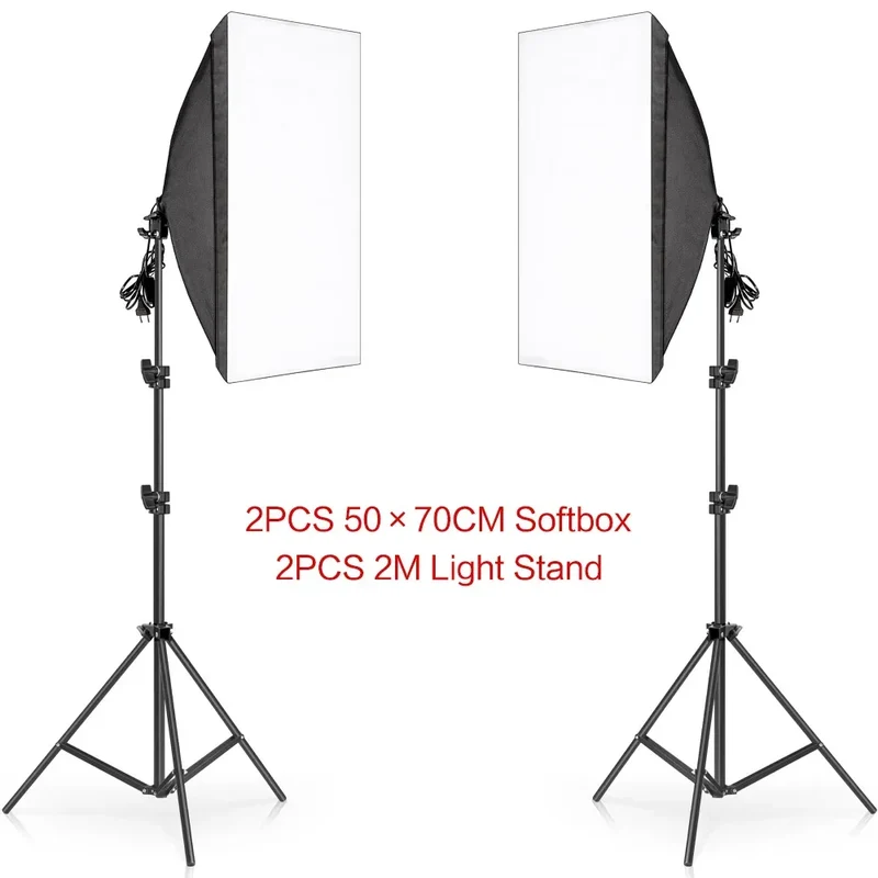 SH 50x70CM Photography Softbox Lighting Kits Professional Continuous Light System Equipment For Photo Studio