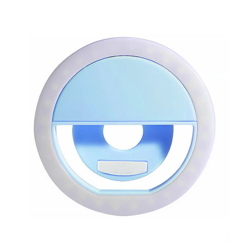 Universal Clip-On LED Selfie Ring Light, Rechargeable and Portable with 3 Adjustable Brightness Levels for All Phones
