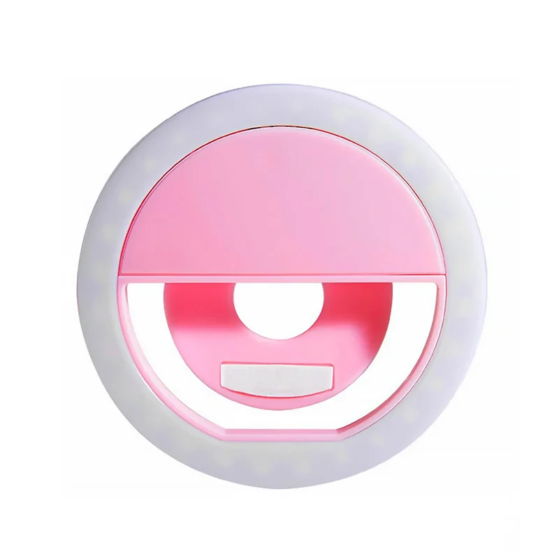 Universal Clip-On LED Selfie Ring Light, Rechargeable and Portable with 3 Adjustable Brightness Levels for All Phones