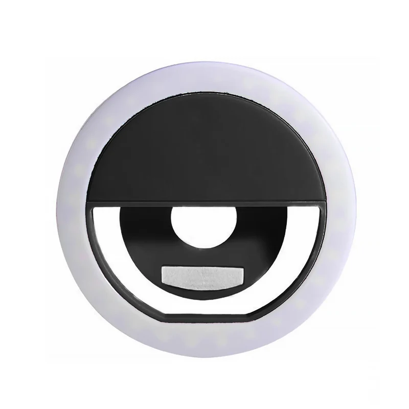 Universal Clip-On LED Selfie Ring Light, Rechargeable and Portable with 3 Adjustable Brightness Levels for All Phones