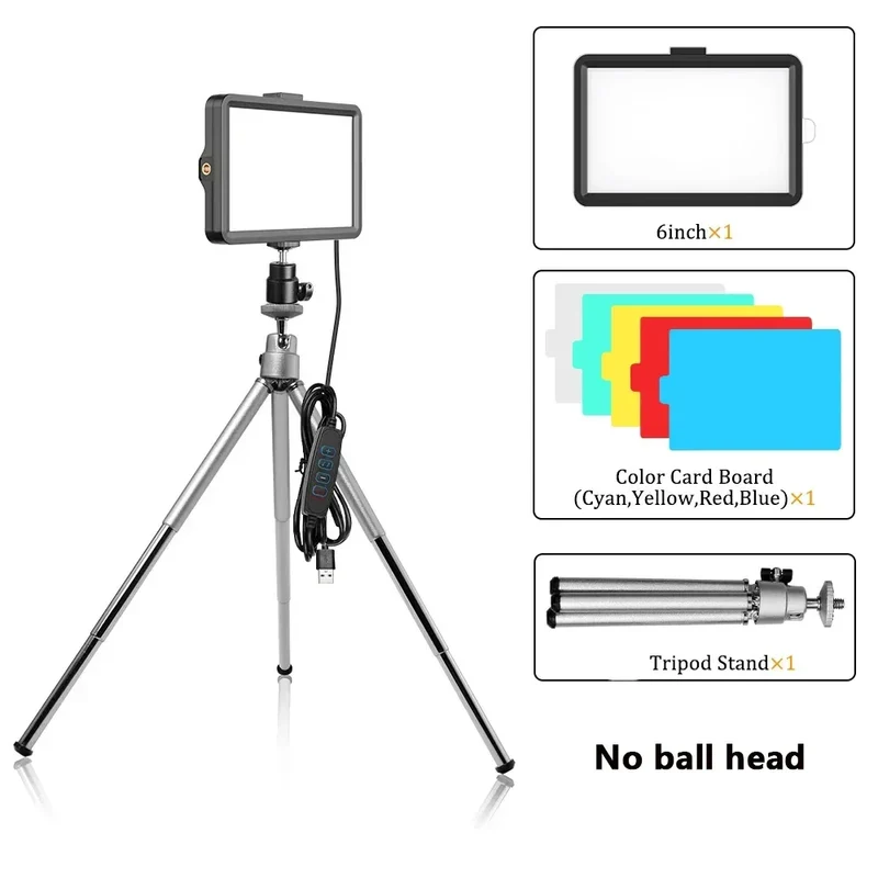 6inch Video Led Light Photography Selfie Dimmable Video Fill Light with Tripod For Photo Studio Live Stream Fill Lamp Makeup