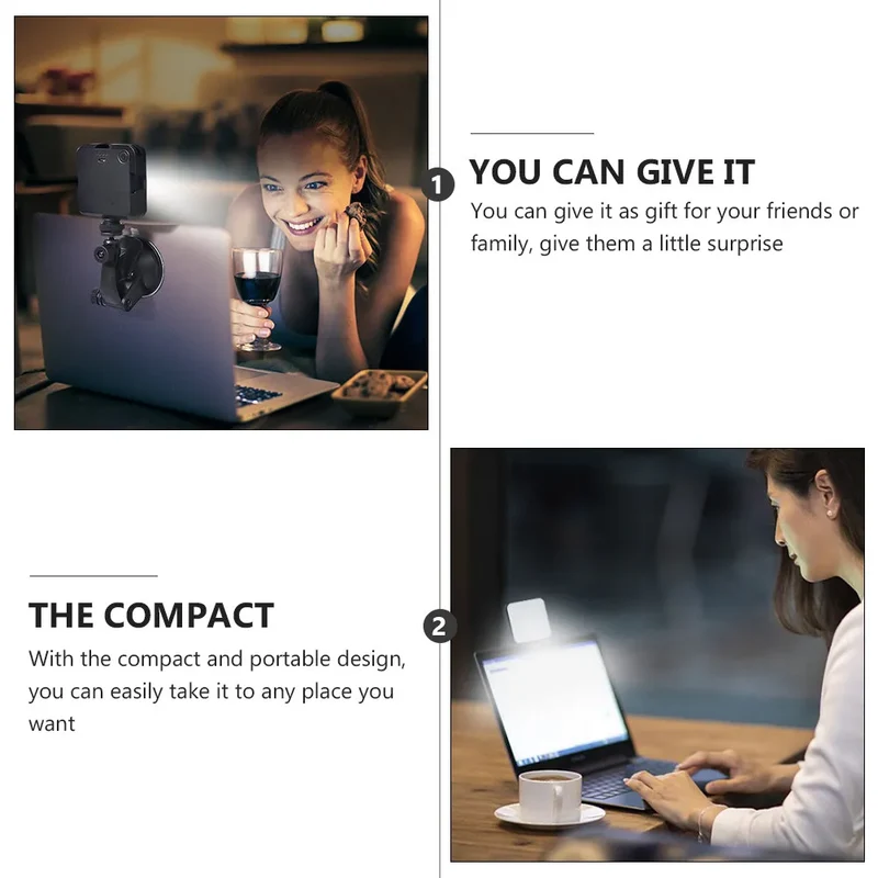 LED Camera Video Conference Light Suction Cup Portable Laptop Webcam Lamp Video Lighting Broadcasting Lighting