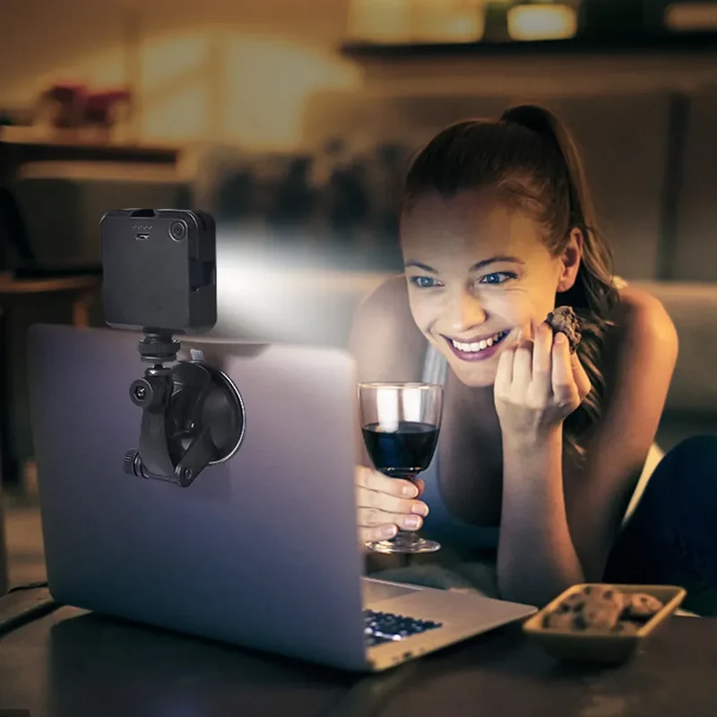 LED Camera Video Conference Light Suction Cup Portable Laptop Webcam Lamp Video Lighting Broadcasting Lighting