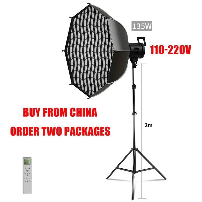 135W Photography LED Video Light Daylight-Balanced Sun Lamp for Portrait Flash Studio Accessories Youtube Live