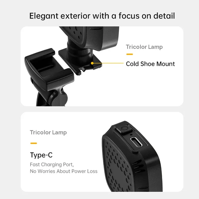 LED New Portable Selfie Fill Light Rechargeable 3 Modes Adjustable Brightness Clip On For Phone Laptop Tablet Meeting Make Up