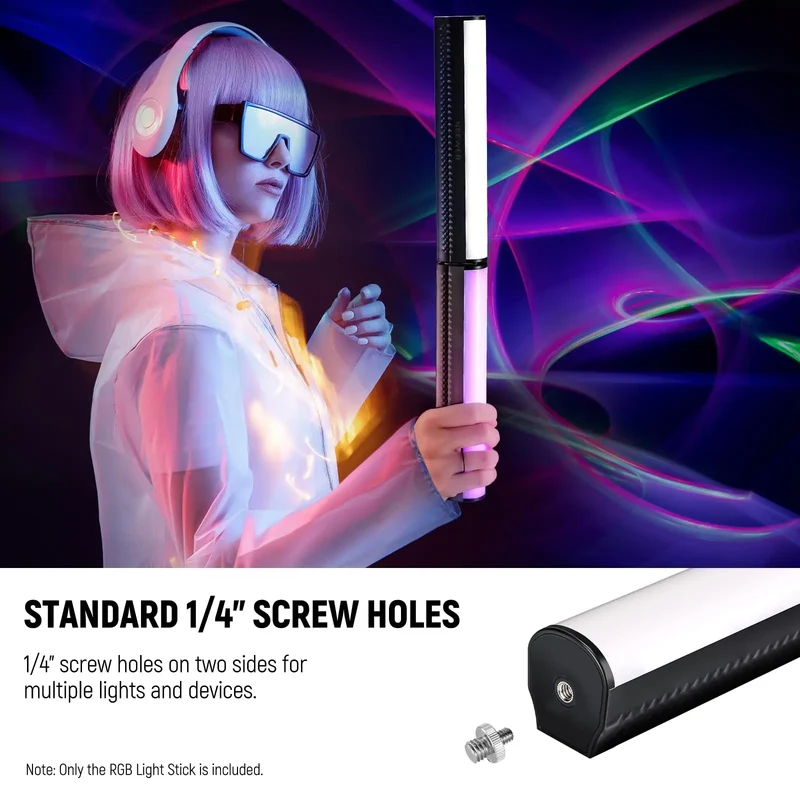 NEEWER RGB Light Wand with APP Control Magnetic Handheld Photography Video Light Stick Dimmable CRI95+ Full Color LED Tube Bar
