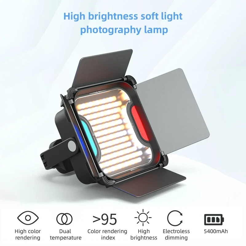 BAFANG BF-30W LED Video Light Panel Photography Fill Light 2500K-9000K Dimmable CRI95w 4leaf Barn Door Magnetic U-shaped Bracket