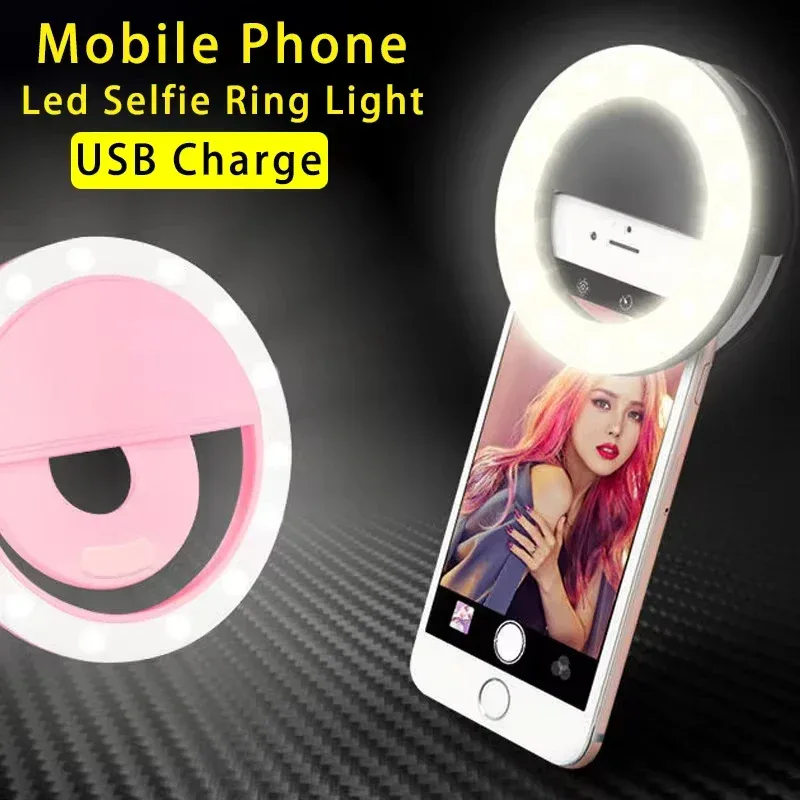 Led Selfie Ring Light USB Charge LED Selfie Fill Light Mobile Phone Live Broadcast Video LED Selfie Ring Lamp For All Smartphone