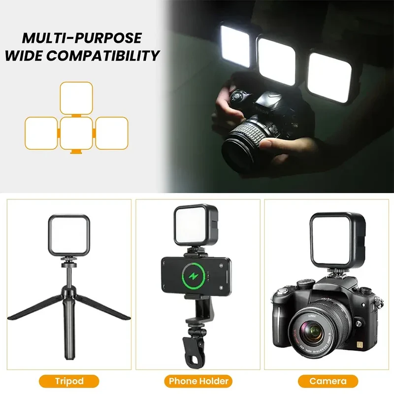 Pocket RGB Fill Light Portable LED Light Video Mini Fill Light For Camera Smartphone for GoPro Laptop Selfie Adjustable RGB Lamp